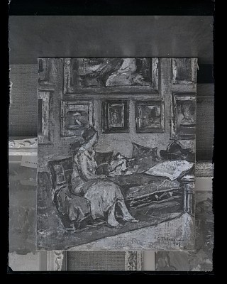 Interior cu Lucreția - tablou semnat de Gheorghe Petrașcu